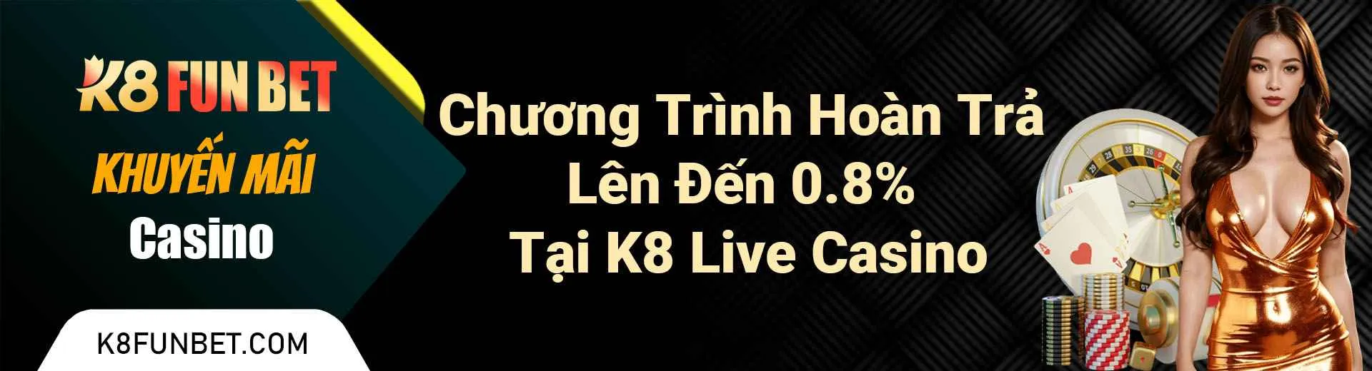 Chương Trình Hoàn Trả Lên Đến 0.8% Tại K8 Live Casino